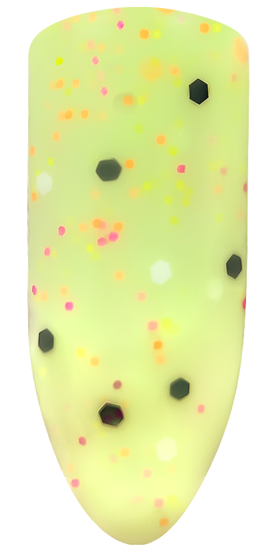 Icecream, pastel gul, lysegul, glitter, Gellak, neglelak, Roniki