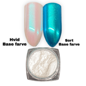 Hvid Pearl Chrome Powder med blå skær